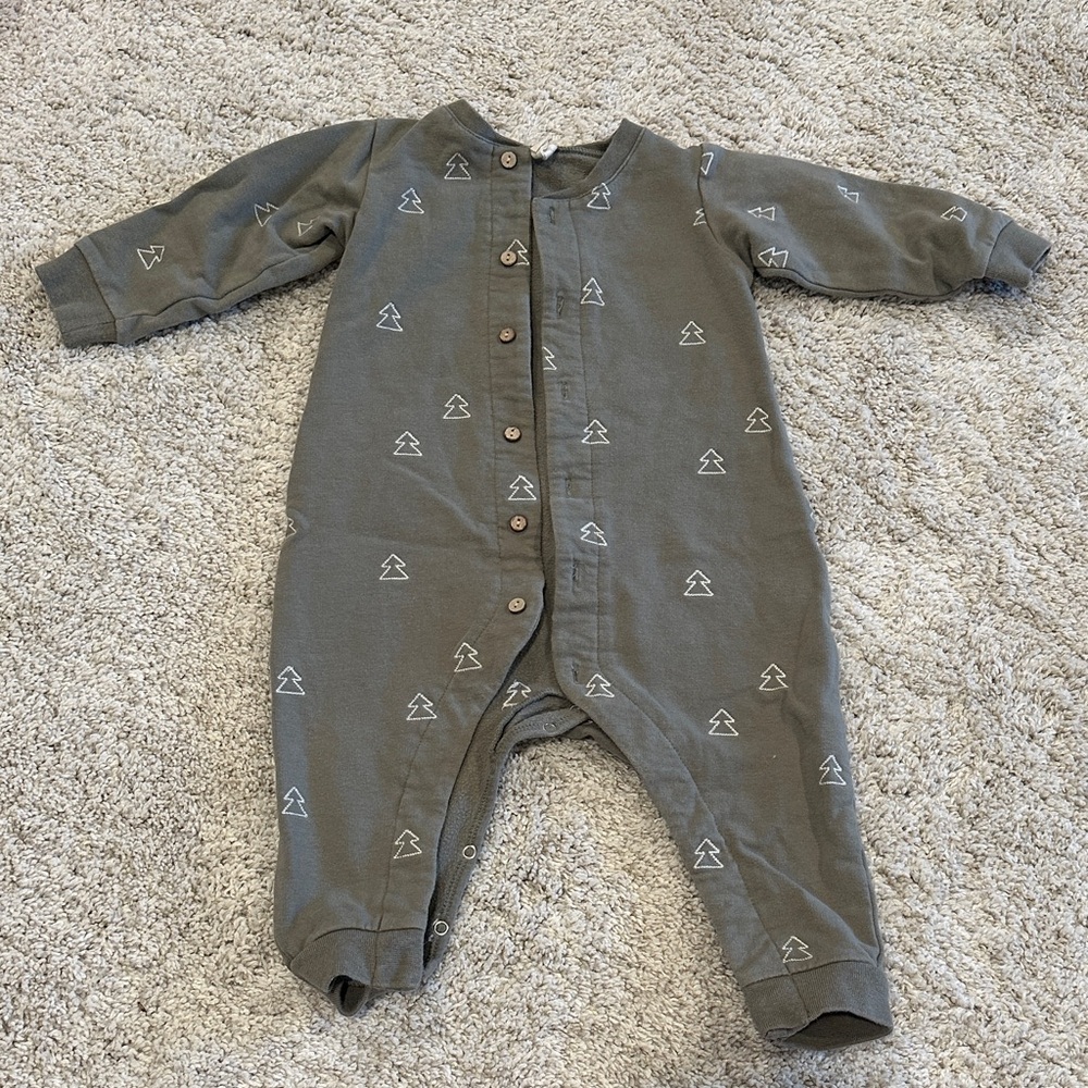 Quincy Mae Olive Tree Print Kids Footie